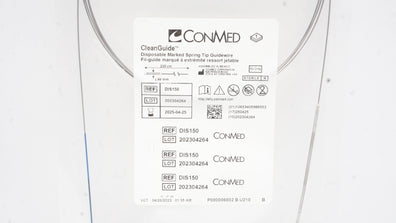 ConMed DIS150 CleanGuide Disposable Arked Spring Tip Guidewire 210cm x 1.86mm
